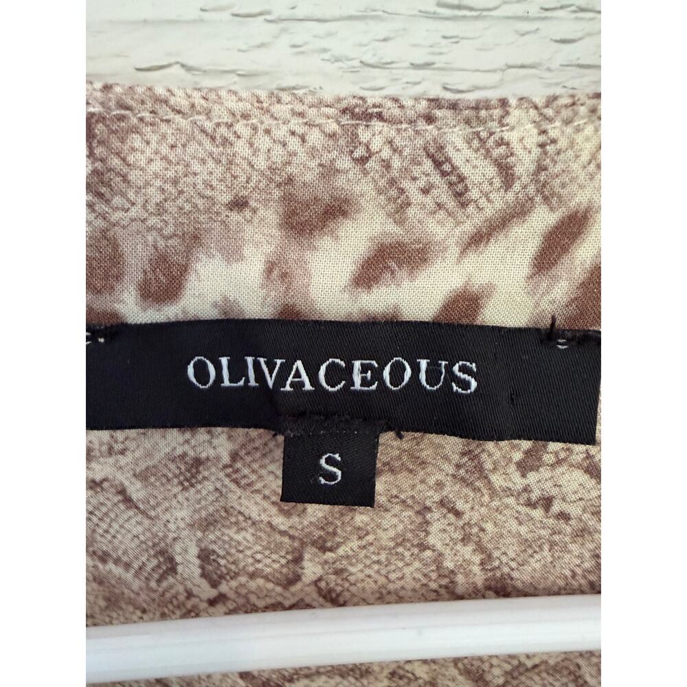 Olivaceous Sheer Animal Print Blouse Size Small Boho Snake Leopard Top - Picture 5 of 8